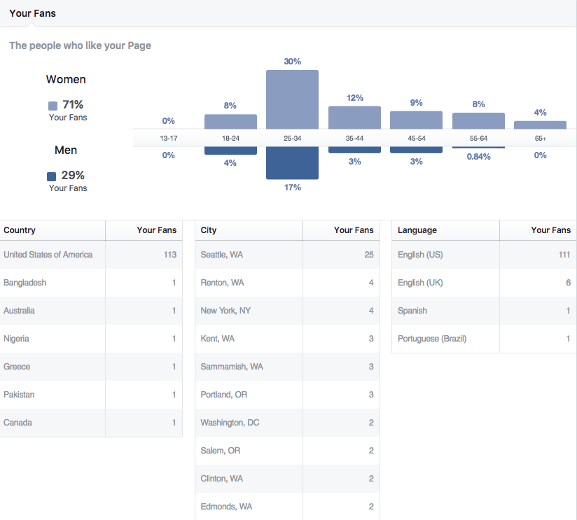 Facebook Insights Audience Demographics Screenshot